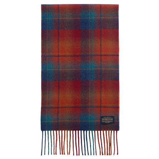 Pendleton Whisperwool Maroon / Teal Ombré Muffler Scarf