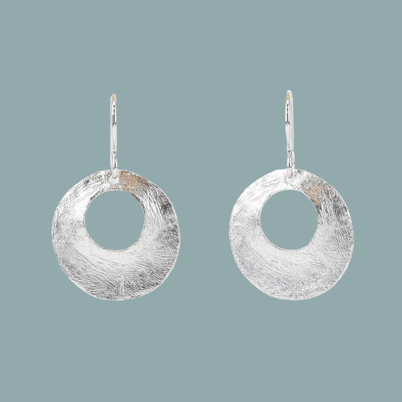 Load image into Gallery viewer, Silver Rebekah Disc Earrings
