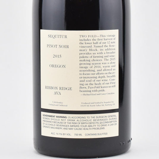 2015 Sequitur Pinot Noir "Twofold"