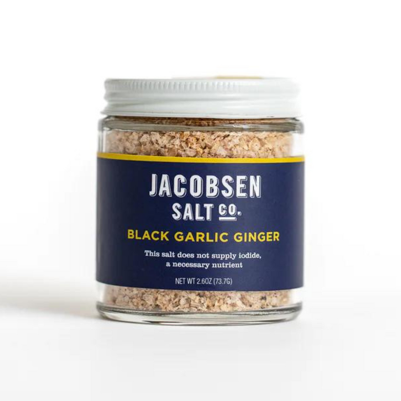 Load image into Gallery viewer, Jacobsen Salt Co. Infused Black Garlic Ginger Salt, 2.6oz.
