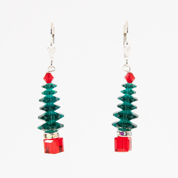 Swarovski® Crystal Festive Christmas Tree Earrings