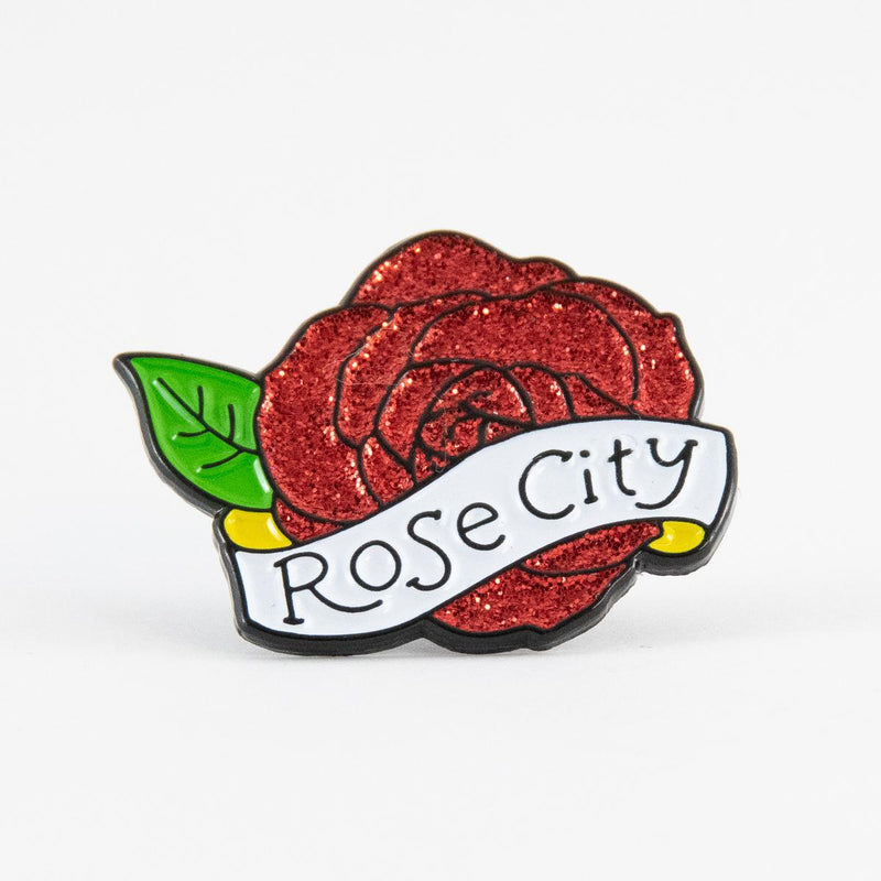 Load image into Gallery viewer, Rose City Glitter Lapel Pin
