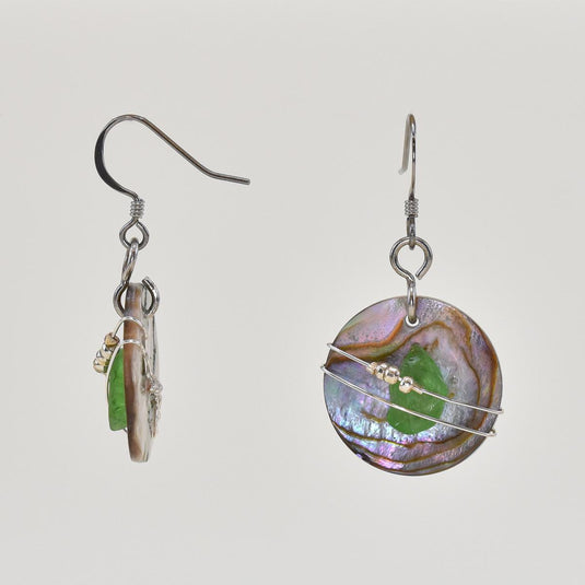 Essence of Fire & Sea Green Beach Glass Earrings