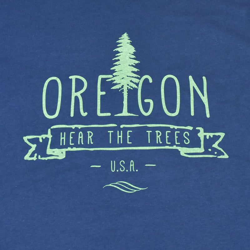 Load image into Gallery viewer, Be Oregon Hear The Trees T-Shirt, close up front
