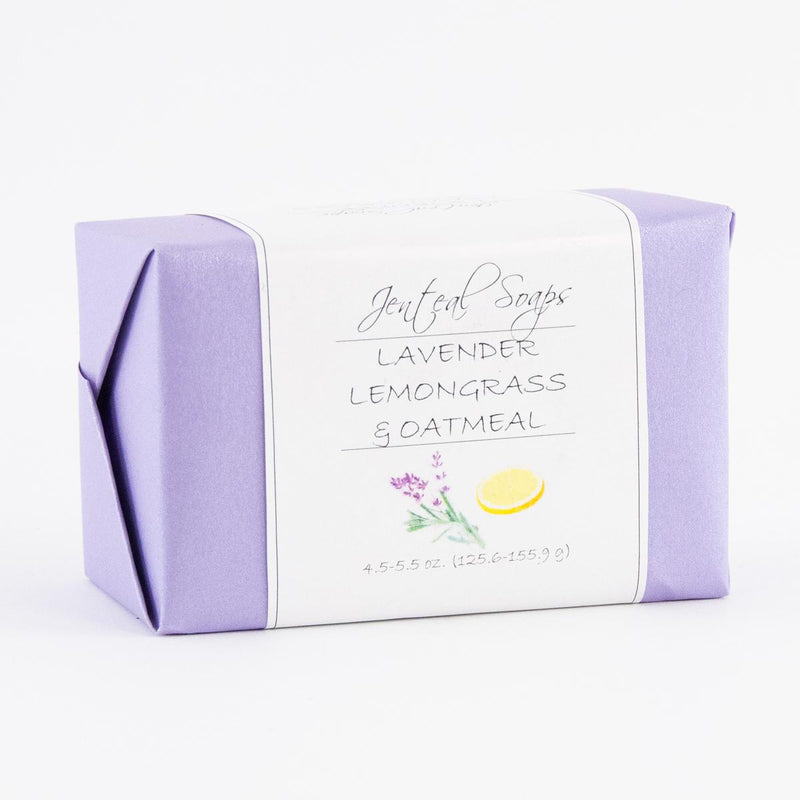 Load image into Gallery viewer, Jenteal Soaps Lavender Lemongrass &amp; Oatmeal, 4.5-5.5oz.
