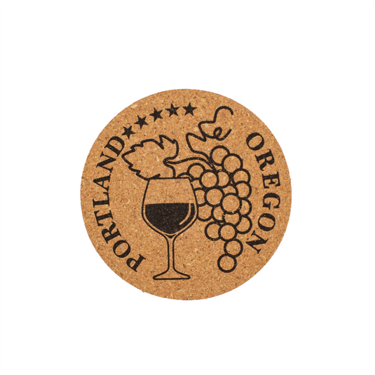 Wine Glass Portland Cork Coaster