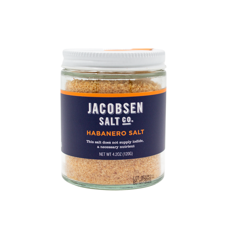 Load image into Gallery viewer, Jacobsen Salt Co. Habanero Salt 4.2 oz glass jar
