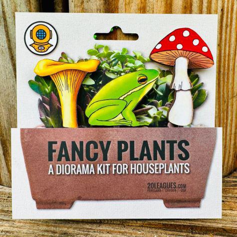 Plant Diorama Frog and Mushrooms