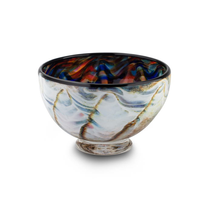 The Glass Forge Blue Sunrise Bowl, Small