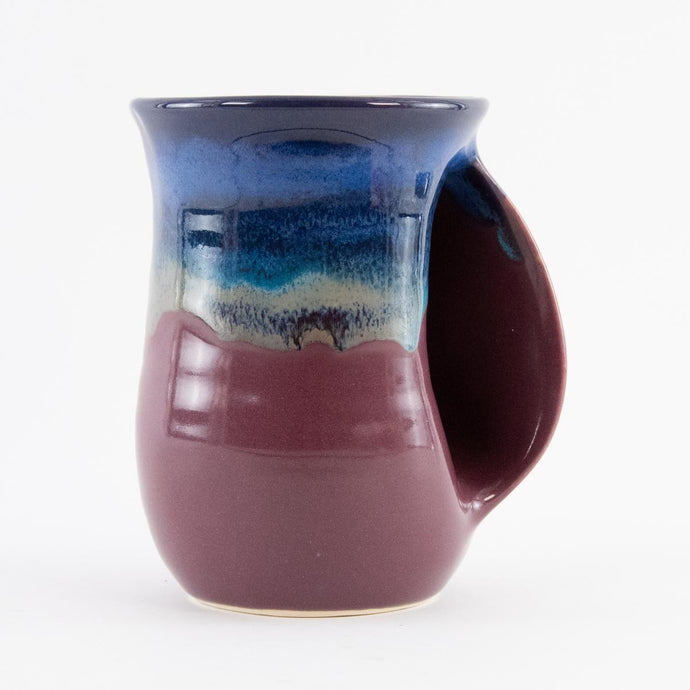 Clay in Motion Purple Passion Handwarmer Mug, Right Hand