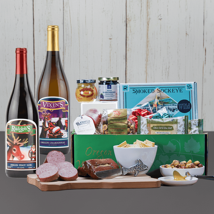 Rudolph & Vixen Holiday Wine Gift Basket
