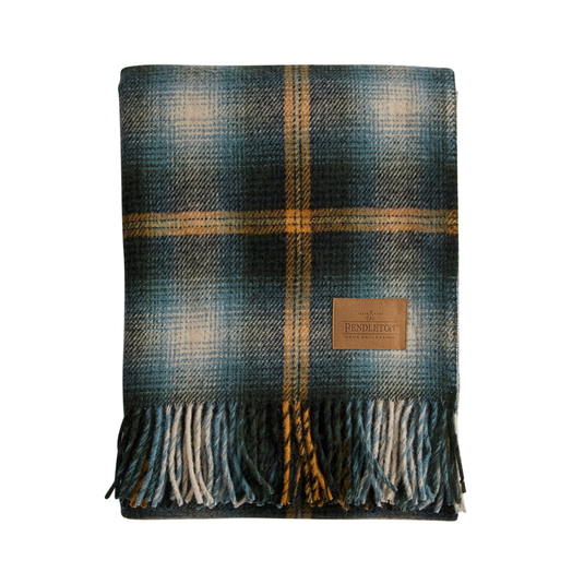 Pendleton Motor Robe Townsend Throw with Leather Carrier Made In Oregon