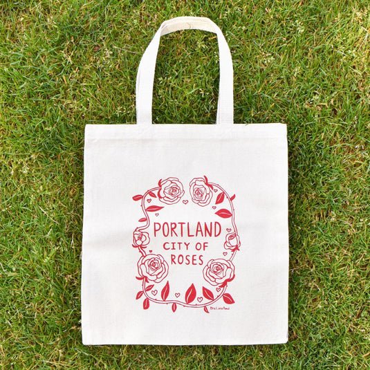 One Lane Road Portland City of Roses Canvas Tote Bag