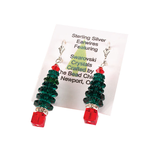 Swarovski® Crystal Festive Christmas Tree Earrings
