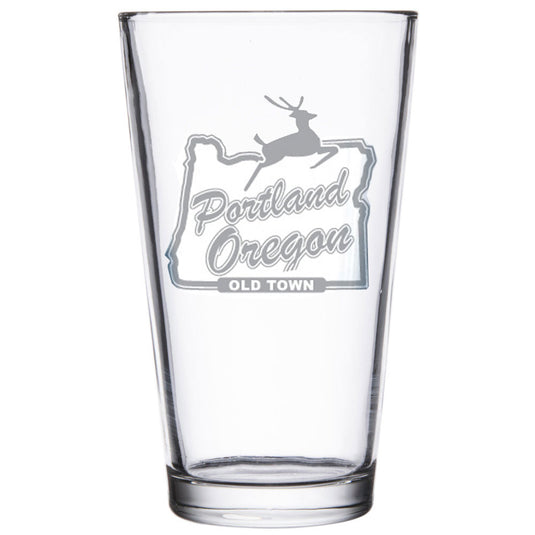 Portland Stag Sign Pint Glass