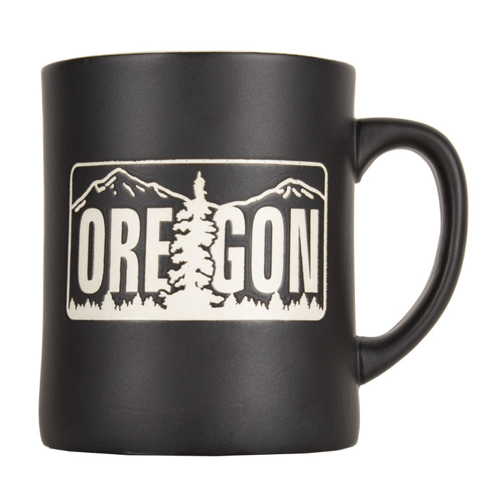 Commemorative Oregon License Plate Mug, Black