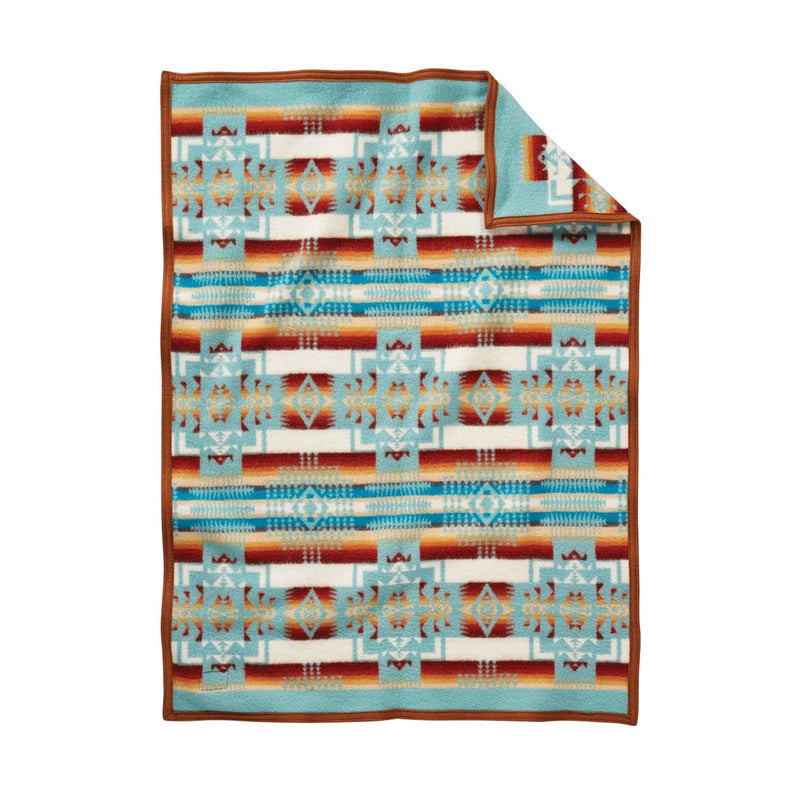 Load image into Gallery viewer, Pendleton Chief Joseph Muchacho Aqua Wool Baby Blanket 
