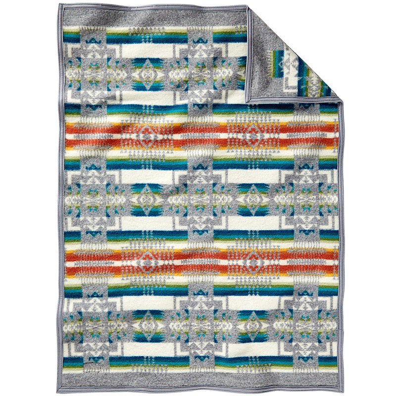 Load image into Gallery viewer, Pendleton Chief Joseph Grey Muchacho Wool Baby Blanket
