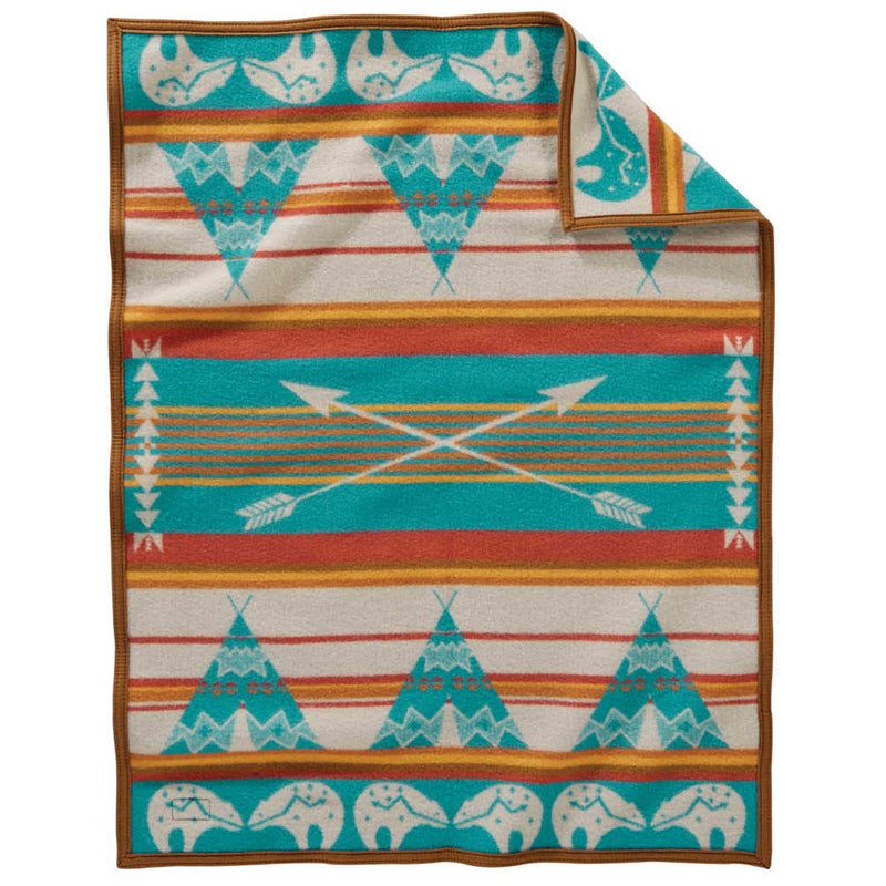 Load image into Gallery viewer, 107368 Pendleton Star Guardian Muchacho Wool Baby Blanket Back
