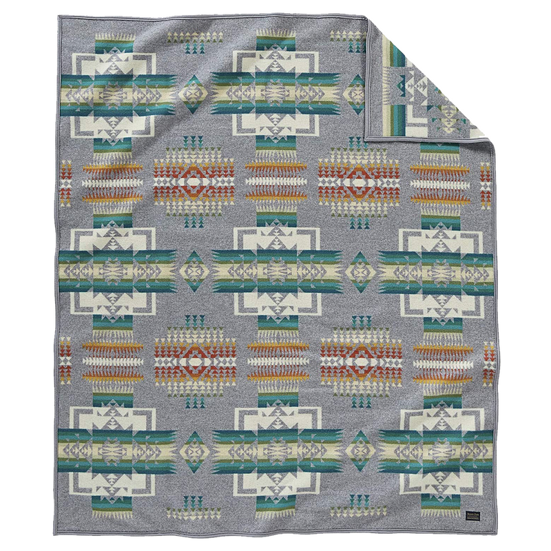 Load image into Gallery viewer, Pendleton Grey Chief Joseph Wool Blanket Twin Front
