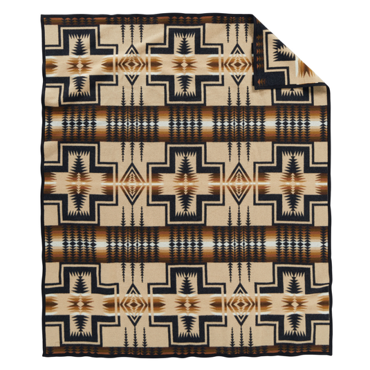 Pendleton Oxford Harding Jacquard Wool Blanket Twin Back