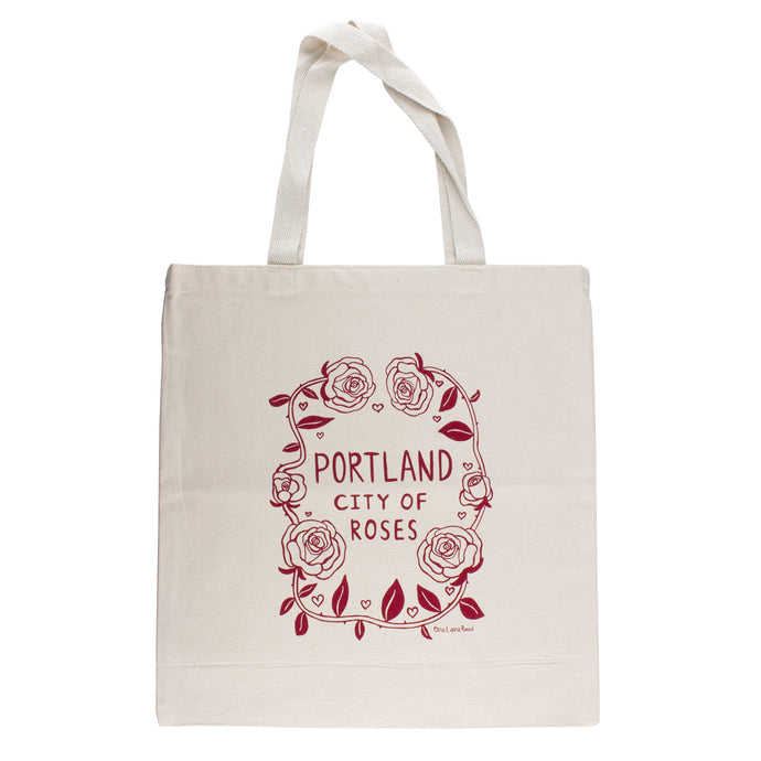 One Lane Road Portland City of Roses Canvas Tote Bag