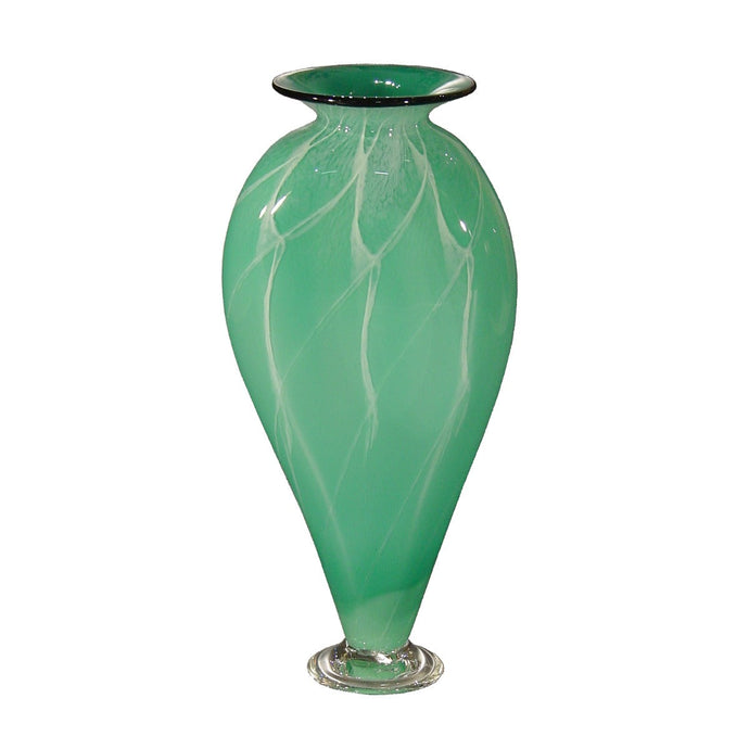 The Glass Forge Seafoam Flat Vase Large
