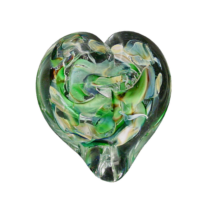 Paperweight Heart in Shattered Teal, The Glass Forge