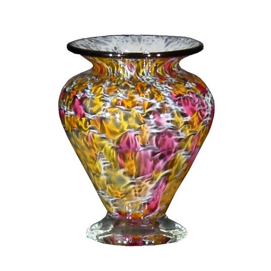 Large Squat Vase Peach The Glass Forge
