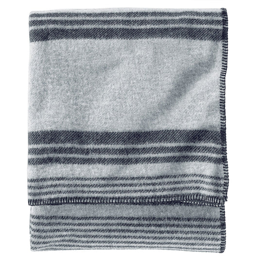 Pendleton Eco-Wise Grey Irving Stripe Wool Blanket Queen
