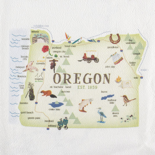Crosby and Taylor Commemorative Oregon Tea Towel