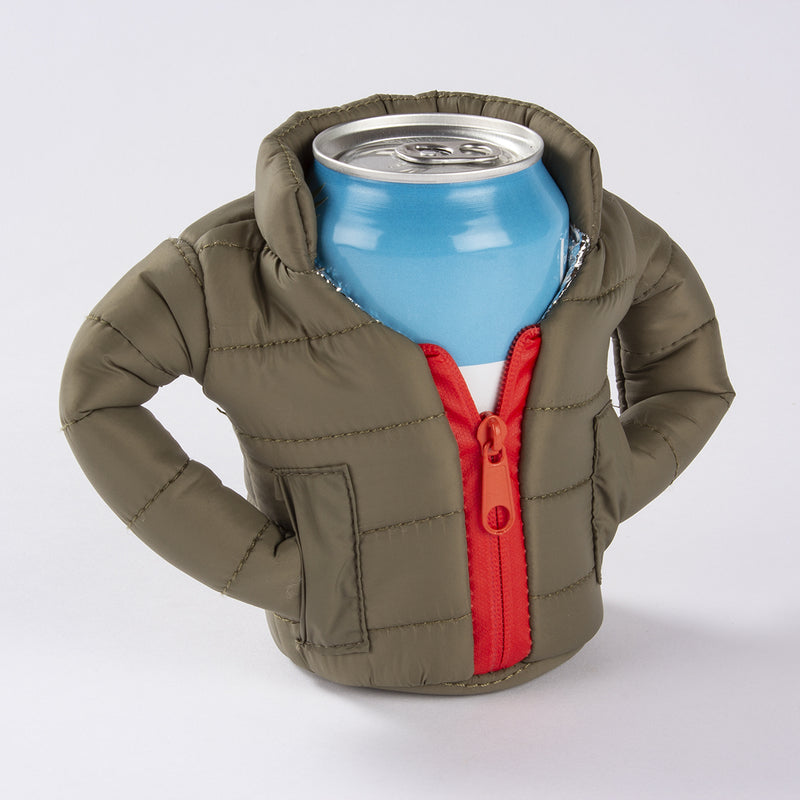 Load image into Gallery viewer, Puffin Beverage Jacket, Green / Orange
