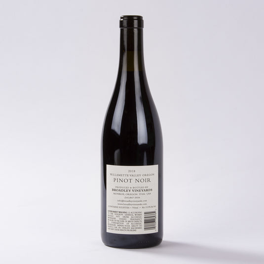 2018 Broadley Vineyards Willamette Valley Pinot Noir back