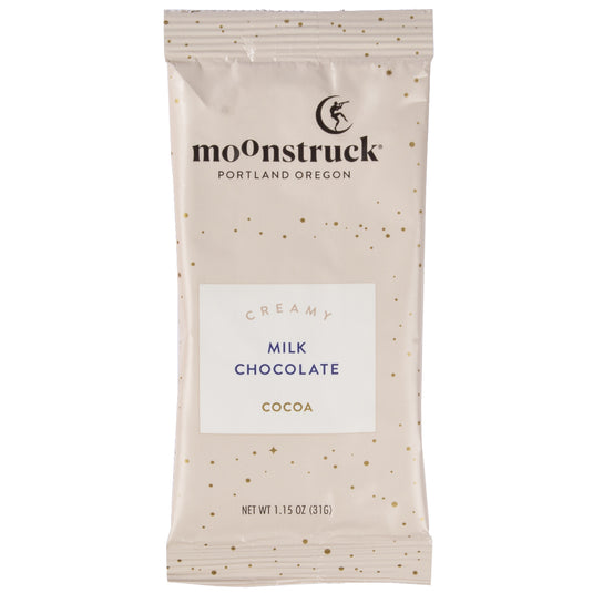 Milk Chocolate Hot Cocoa Single Serve Packet, Moonstruck Chocolate 1.15oz