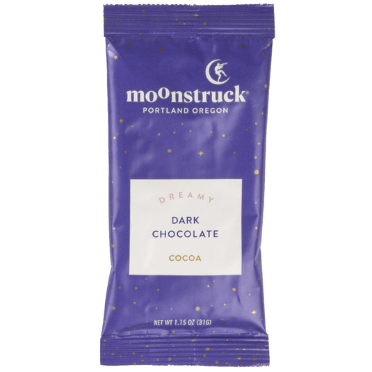 Dark Chocolate Hot Cocoa Single Serve Packet, Moonstruck Chocolate 1.15oz