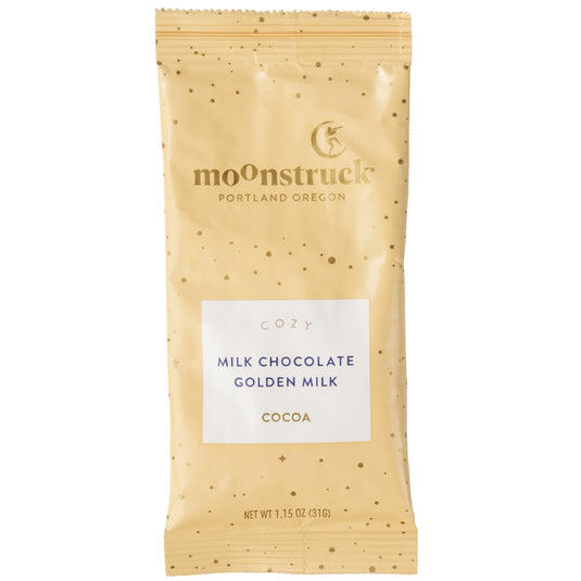 Moonstruck Chocolate Co. Milk Chocolate Golden Milk Hot Cocoa Single Serve Packet 1.15 oz.