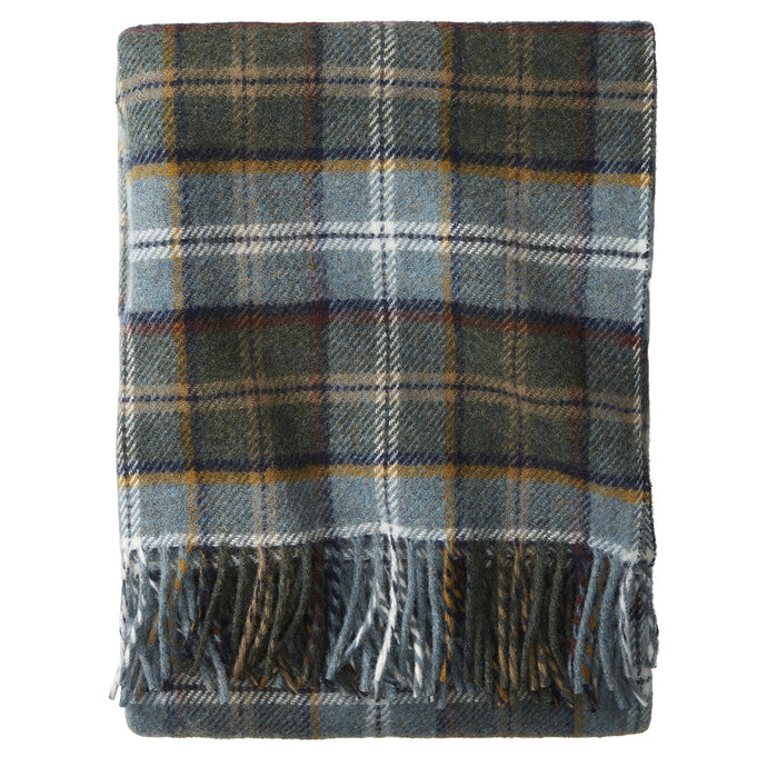 Pendleton Eco-Wise Shale Fringed Plaid Washable Wool Blanket, Throw