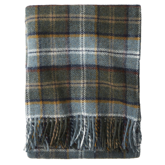 Pendleton Eco-Wise Shale Fringed Plaid Washable Wool Blanket, Throw