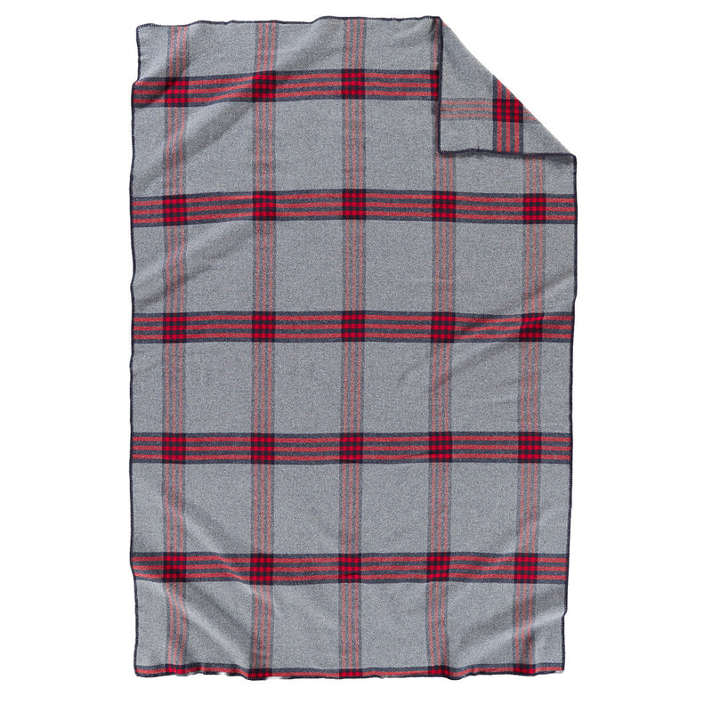 Load image into Gallery viewer, Pendleton Grey and Red Plaid Eco-Wise Blanket
