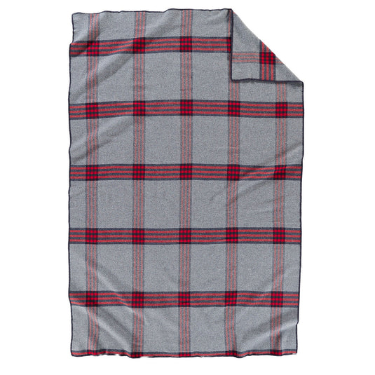 Pendleton Grey and Red Plaid Eco-Wise Blanket