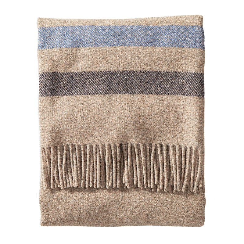 Load image into Gallery viewer, Pendleton Eco-Wise Fawn Stripe Throw Folded
