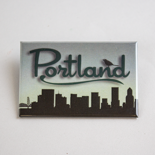 Portland Skyline Bird Magnet