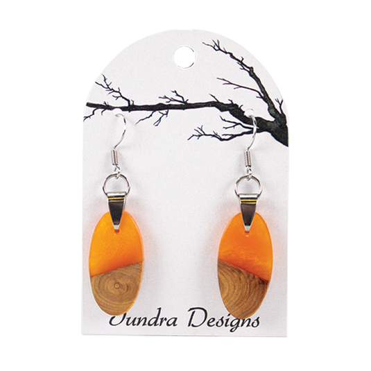 Tundra Designs Orange Sprue Earrings Top