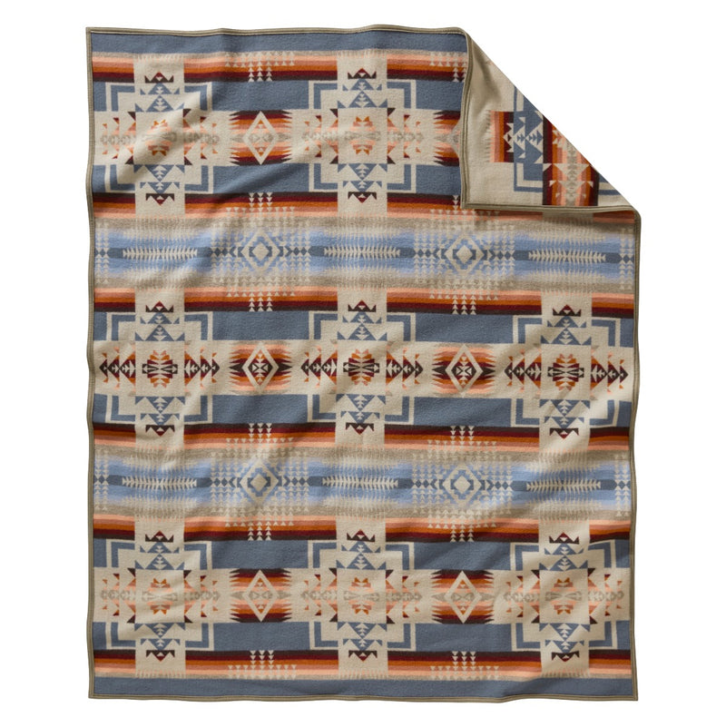 Load image into Gallery viewer, Pendleton Chief Joseph Rosewood Wool Blanket Queen Back
