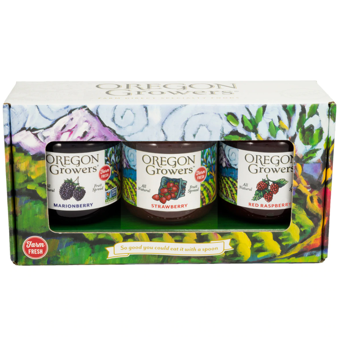 Oregon Growers Berry Gift Trio: Marionberry, Strawberry, Raspberry