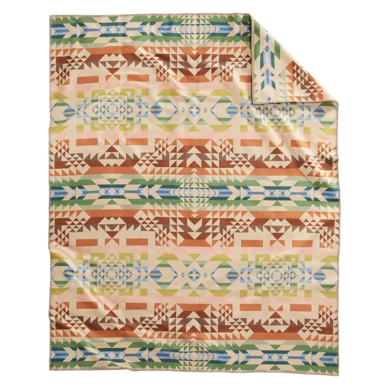 Load image into Gallery viewer, Pendleton Opal Springs Wool Blanket Twin Back
