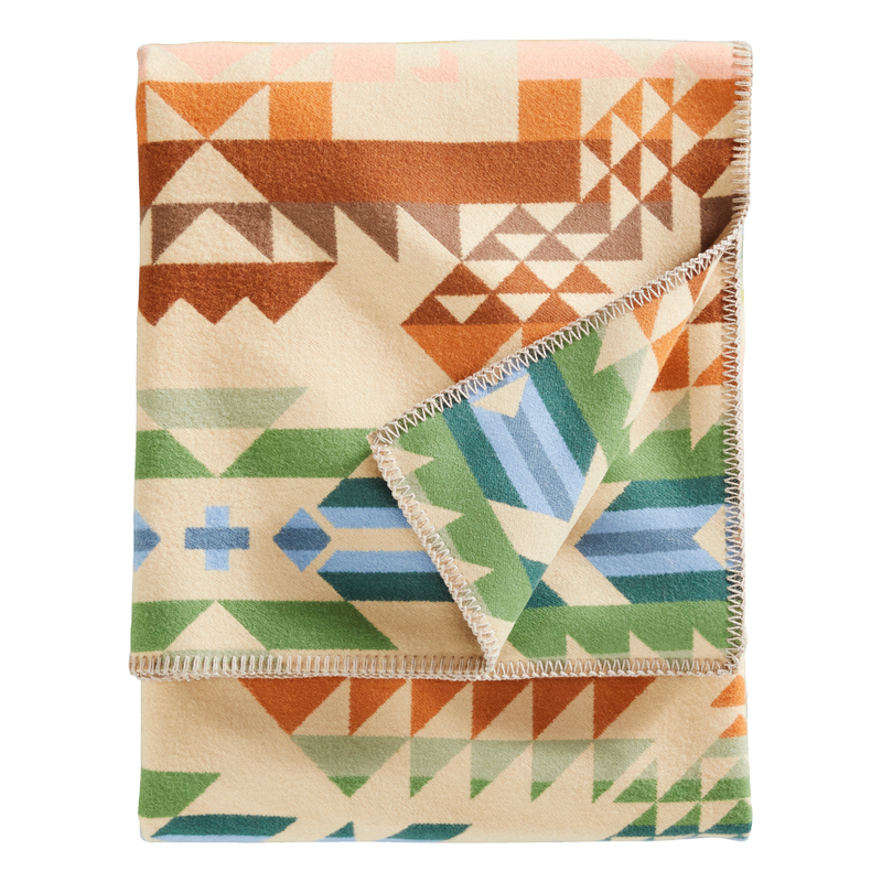 Load image into Gallery viewer, Pendleton Opal Springs Wool Blanket Twin Folded
