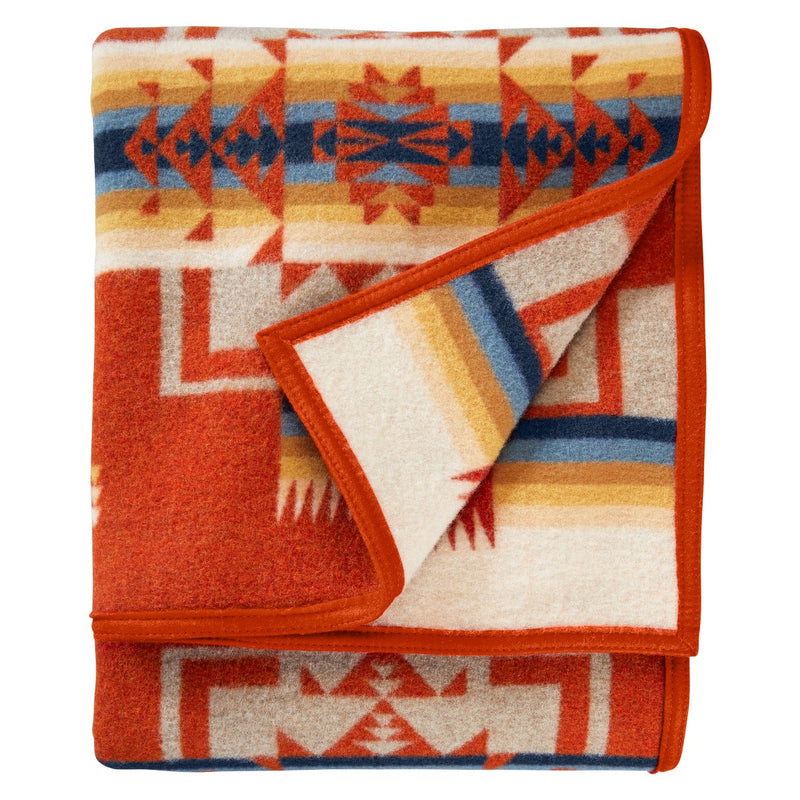 Load image into Gallery viewer, Pendleton Chief Joseph Chili Wool Blanket Twin Folded
