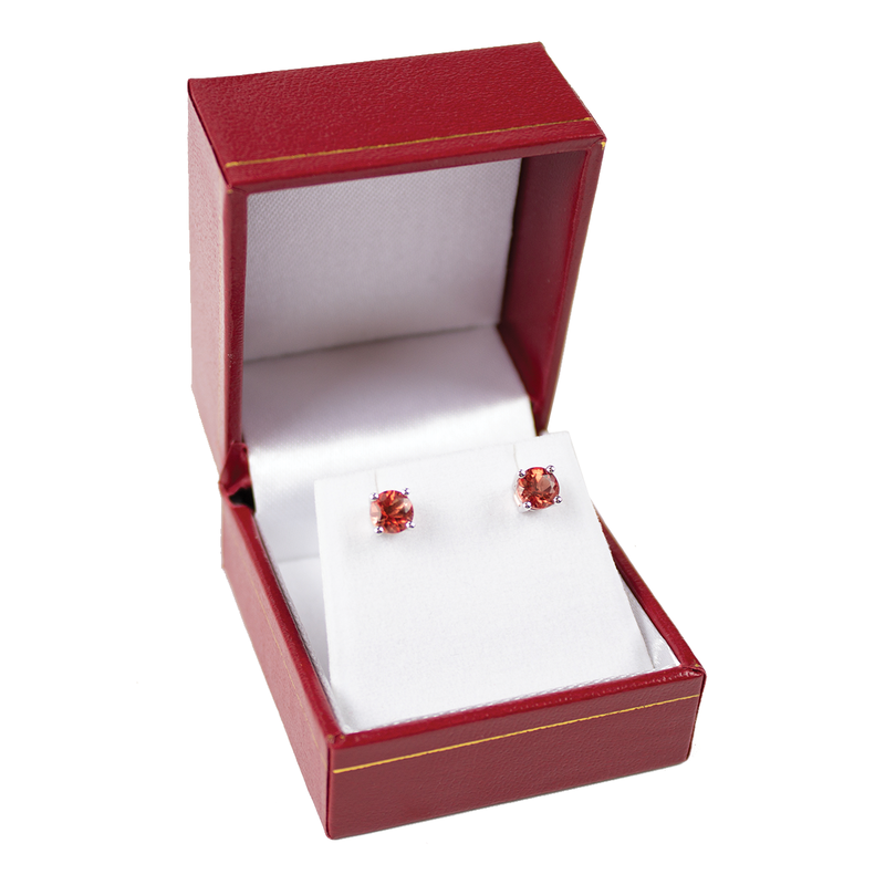 Load image into Gallery viewer, Desert Sun Gems Red Sunstone Stud Earrings
