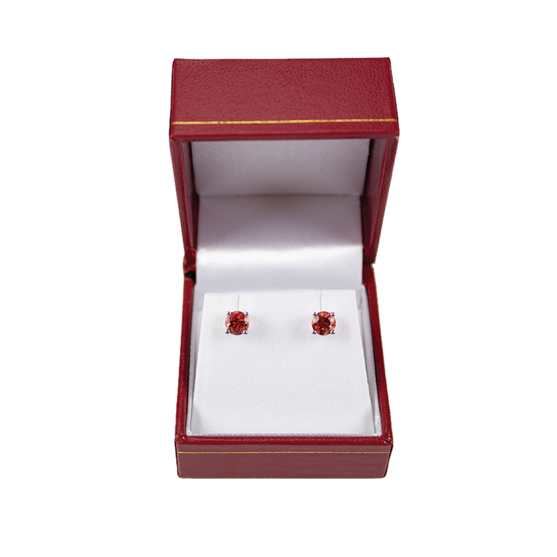 Load image into Gallery viewer, Desert Sun Gems Red Sunstone Stud Earrings Top

